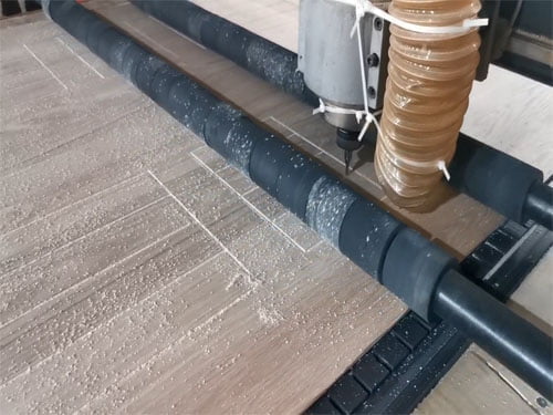 Dự án gia công CNC gỗ công nghiệp - chi tiết kẻ sọc ván.