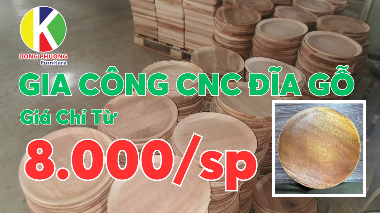 Gia công đĩa gỗ xuất khẩu theo yêu cầu