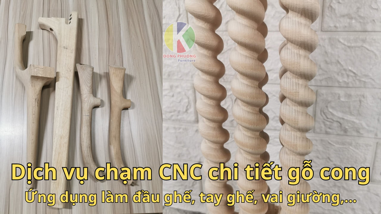 NCC chạm cnc chi tiết gỗ cong