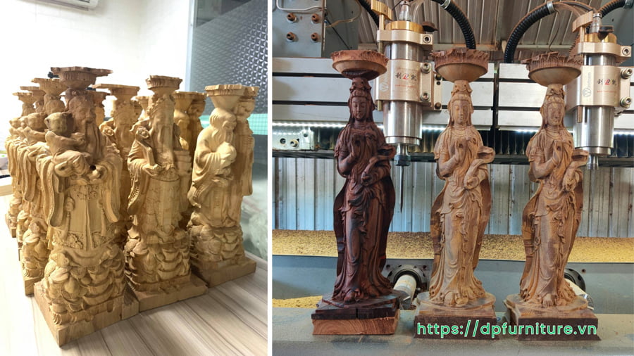 Nhận đục tượng gỗ bằng máy CNC giá tốt, chất lượng 3
